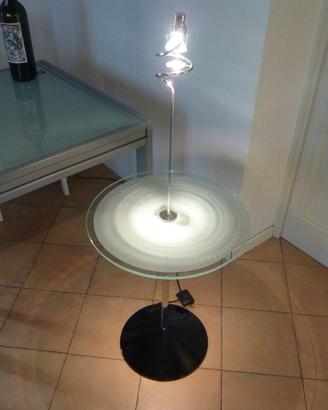 Tavolino design in vetro con faretto - Vintage