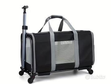 Trasportino cani/gatti con carrello