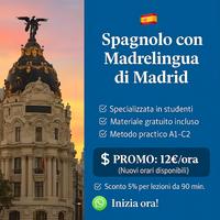 Lezioni di spagnolo online (A1-C2) madrelingua Ma