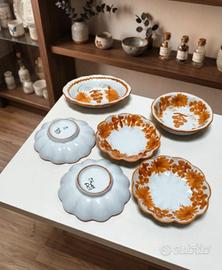 ciotole ceramica di ravenna vintage dipinte a mano