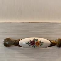 Maniglia per ante ottone antico e ceramica