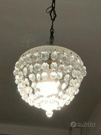 lampadario vintage in cristalli