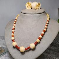 collana con avorio vintage e corallo 