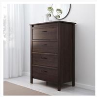 BRUSALI Cassettiera con 4 cassetti marroni