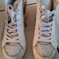 Scarpa alta donna n. 37 bianca strass