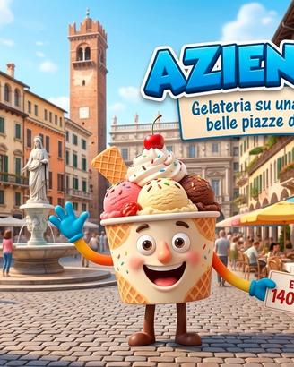 Bar gelateria in piazza centrale di Verona