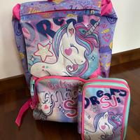 Zaino SJ unicorno+astuccio+trolley