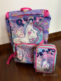 Zaino SJ unicorno+astuccio+trolley