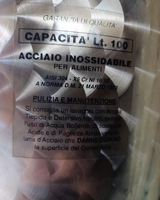 botte acciao inox 100 litri 