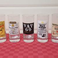 Lotto di 5 Bicchieri Whisky Vintage da Collezione