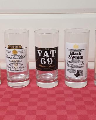 Lotto di 5 Bicchieri Whisky Vintage da Collezione