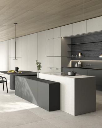 Cucina con isola centrale+5 colonne – come disegno