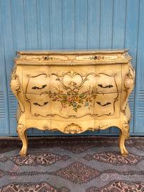 Comò Rococò Veneziano Laccato e Dorato