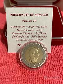 Moneta Monaco Euro in Fondo Specchio del 2010