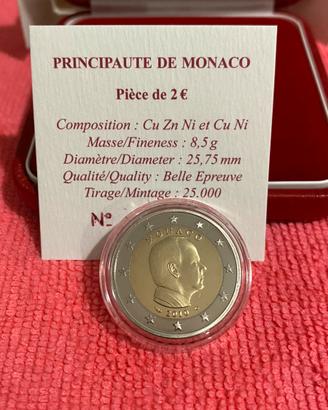 Moneta Monaco Euro in Fondo Specchio del 2010