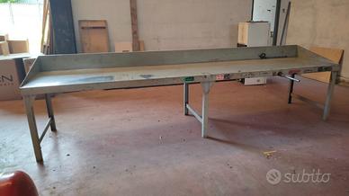 Banco da lavoro officina usato 400X90 cm metallo