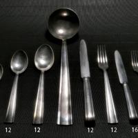 Servizio posate d'epoca per 12 in silver plate