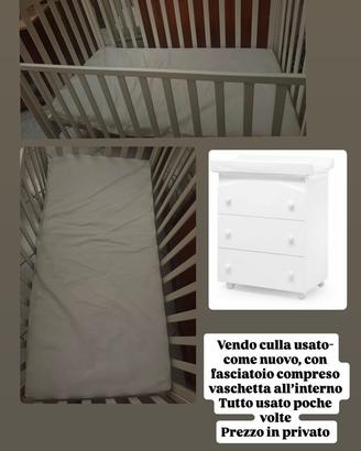 Culla+fasciatoio compreso bagnetto