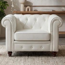 Poltrona Chesterfield Grande – Ecopelle Bianca