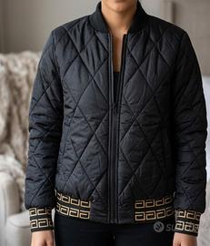 giacca bomber donna trapuntata nera - stile greca 