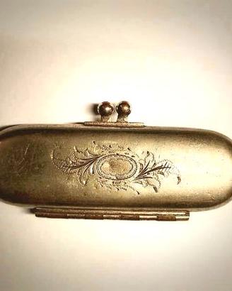 Antico RARO Porta Siringhe da Viaggio in Argento 