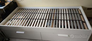 Letto singolo completo Ikea Brimnes con materasso