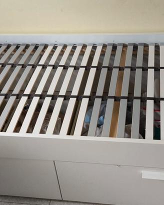 Letto singolo completo Ikea Brimnes con materasso