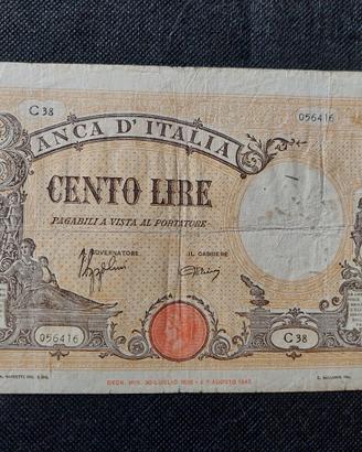 banconota 100 lire Barbetti grande B