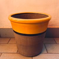 Grande Vaso di terracotta smaltato vintage