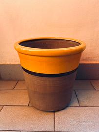 Grande Vaso di terracotta smaltato vintage
