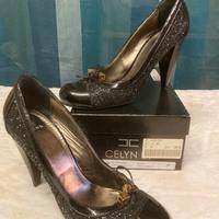Décolleté eleganti Celyn B. in glitter nero tg. 40