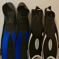  pinne, calze e scarpe da sub