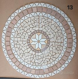 mosaico rosone in marmo anticato 