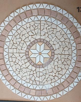 mosaico rosone in marmo anticato 