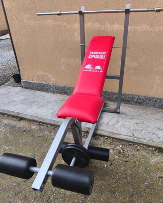 Panca  Weider Fassi con supporti bilancere e gambe