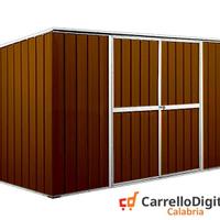 Casetta giardino in Acciaio 345x186cm legno scuro