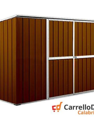 Casetta giardino in Acciaio 345x186cm legno scuro