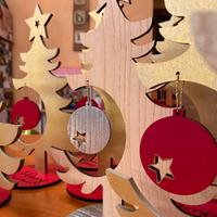 Albero natale da tavolo 26cm legno tinto