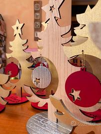 Albero natale da tavolo 26cm legno tinto