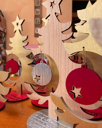 Albero natale da tavolo 26cm legno tinto