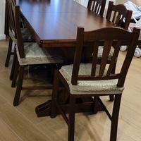 Tavolo e sedie 180 x 85 allungabile a 360Cm
 legno