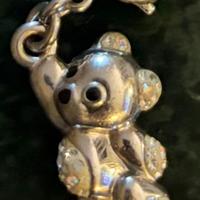 Orsetto argento Swarovski con cristalli Charm