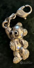 Orsetto argento Swarovski con cristalli Charm