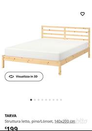 Struttura letto ikea TARVA 140x200. Stato eccellen