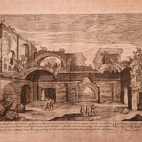 Terme di Caracalla antica stampa originale 1600