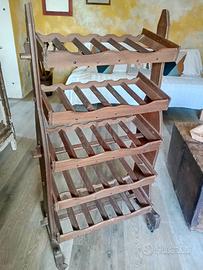 Portabottiglie artigianale in legno massello