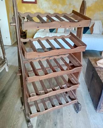 Portabottiglie artigianale in legno massello