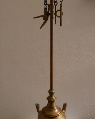 ANTICA LAMPADA FIORENTINA LUME OLIO IN BRONZO