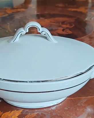 zuppiera porcellana Laveno decoro argento 1955