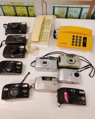 lotto vintage 10 macchine fotografiche + 2telefoni